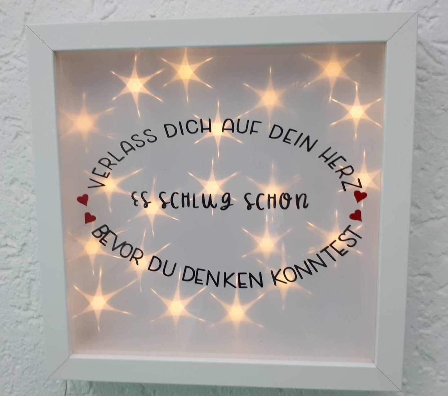 Rahmen LED beleuchtet mit Spruch