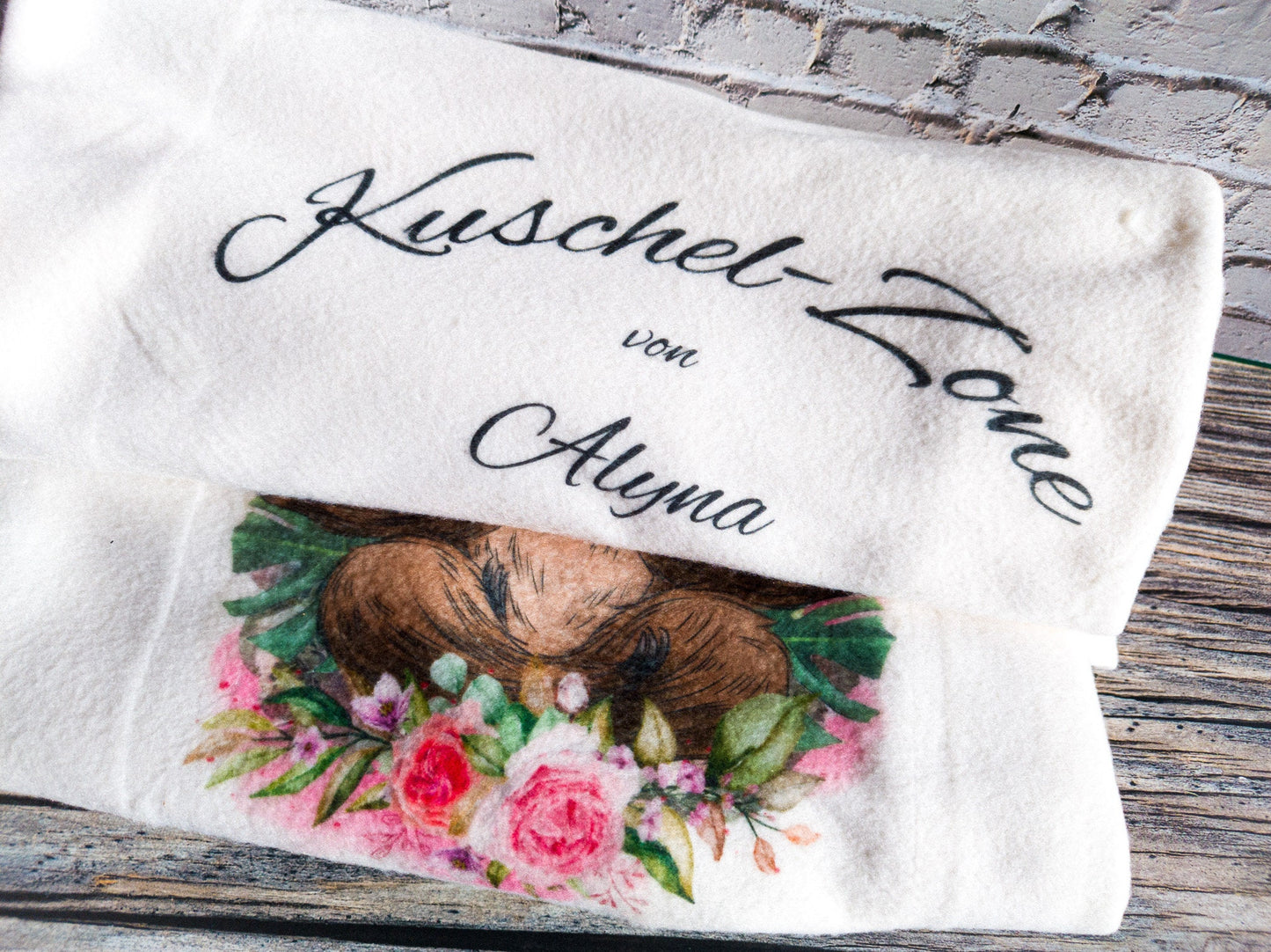 Kuscheldecke mit Namen I Fleecedecke mit Motiv I Sofadecke individualisiert