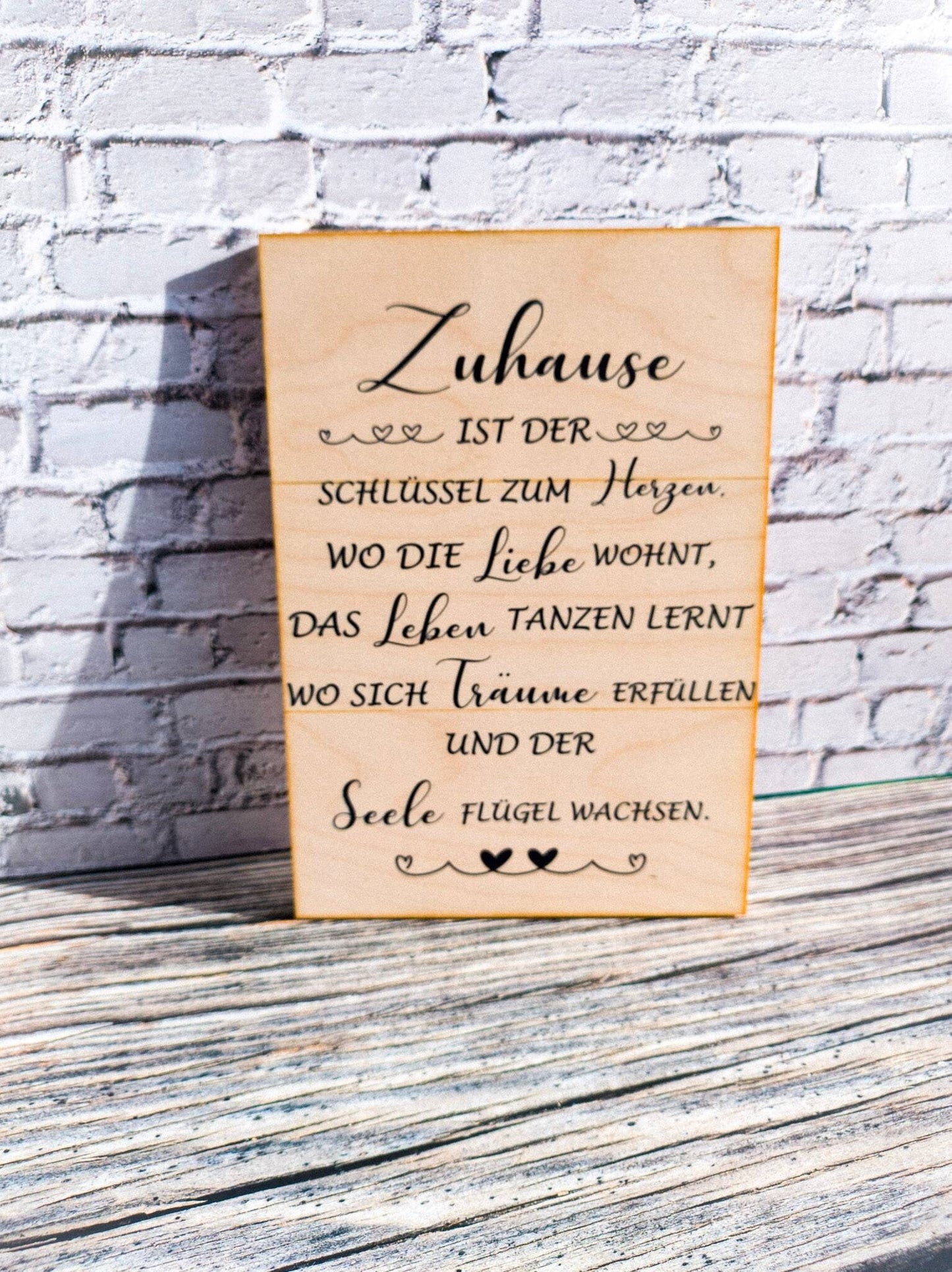 Ein rustikales Zuhause im Familienstil - Ein Holzschild für Wohnzimmer, Flur und Heim