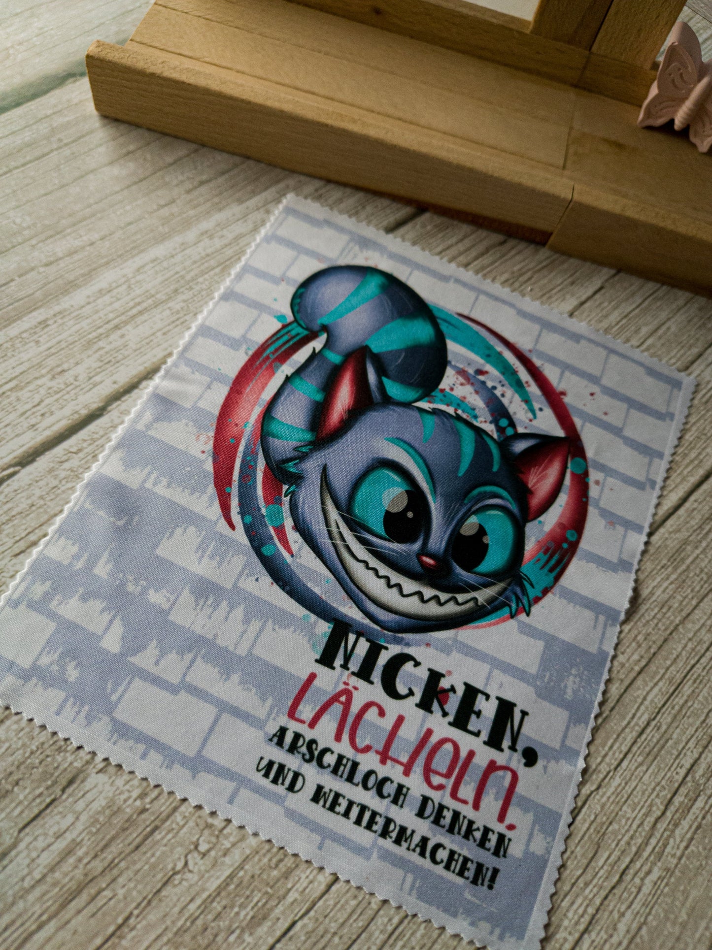 Geschenkidee: Sublimiertes Brillenputztuch mit frechem Motiv!