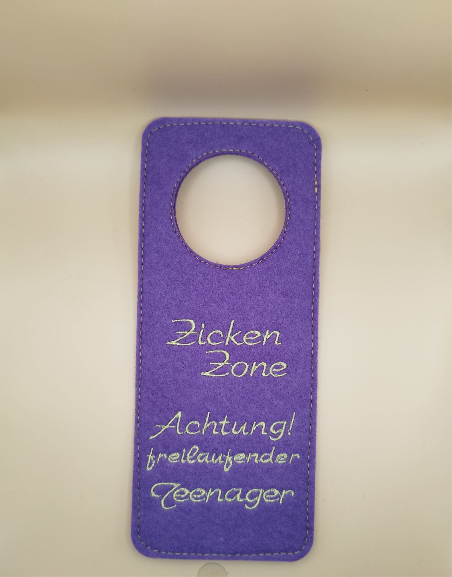 Lustiges Besticktes Türschild aus Filz für Teenager – Einzigartig und Humorvoll
