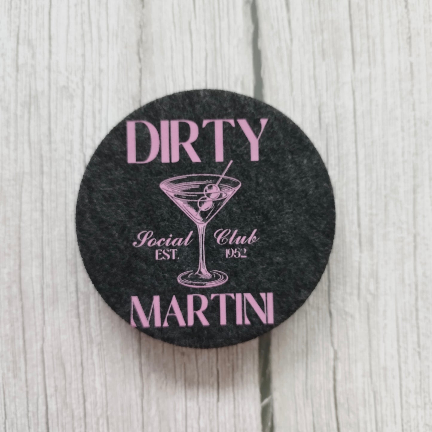 Handgefertigte Runde Filzuntersetzer für Cocktails - Set aus 6