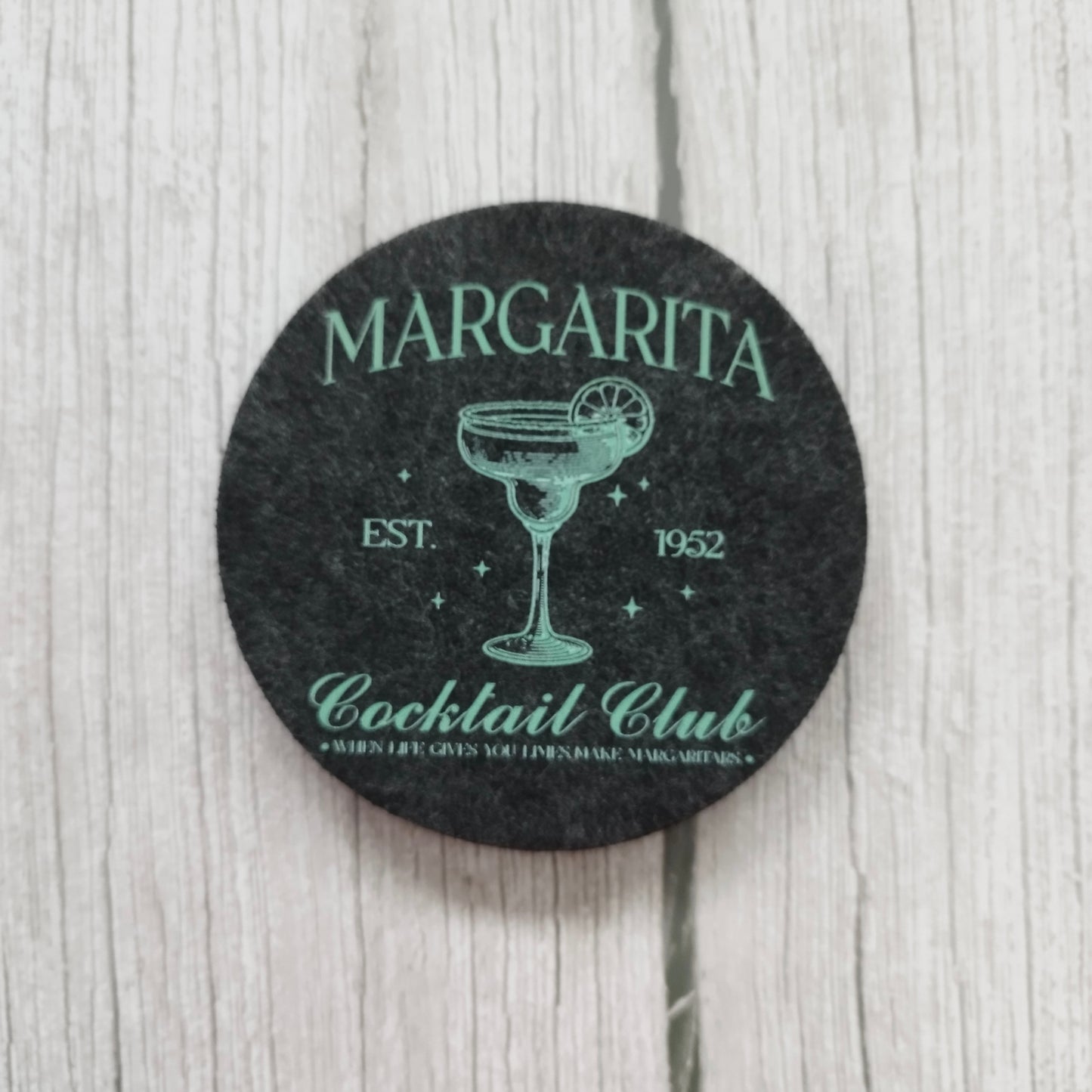 Handgefertigte Runde Filzuntersetzer für Cocktails - Set aus 6