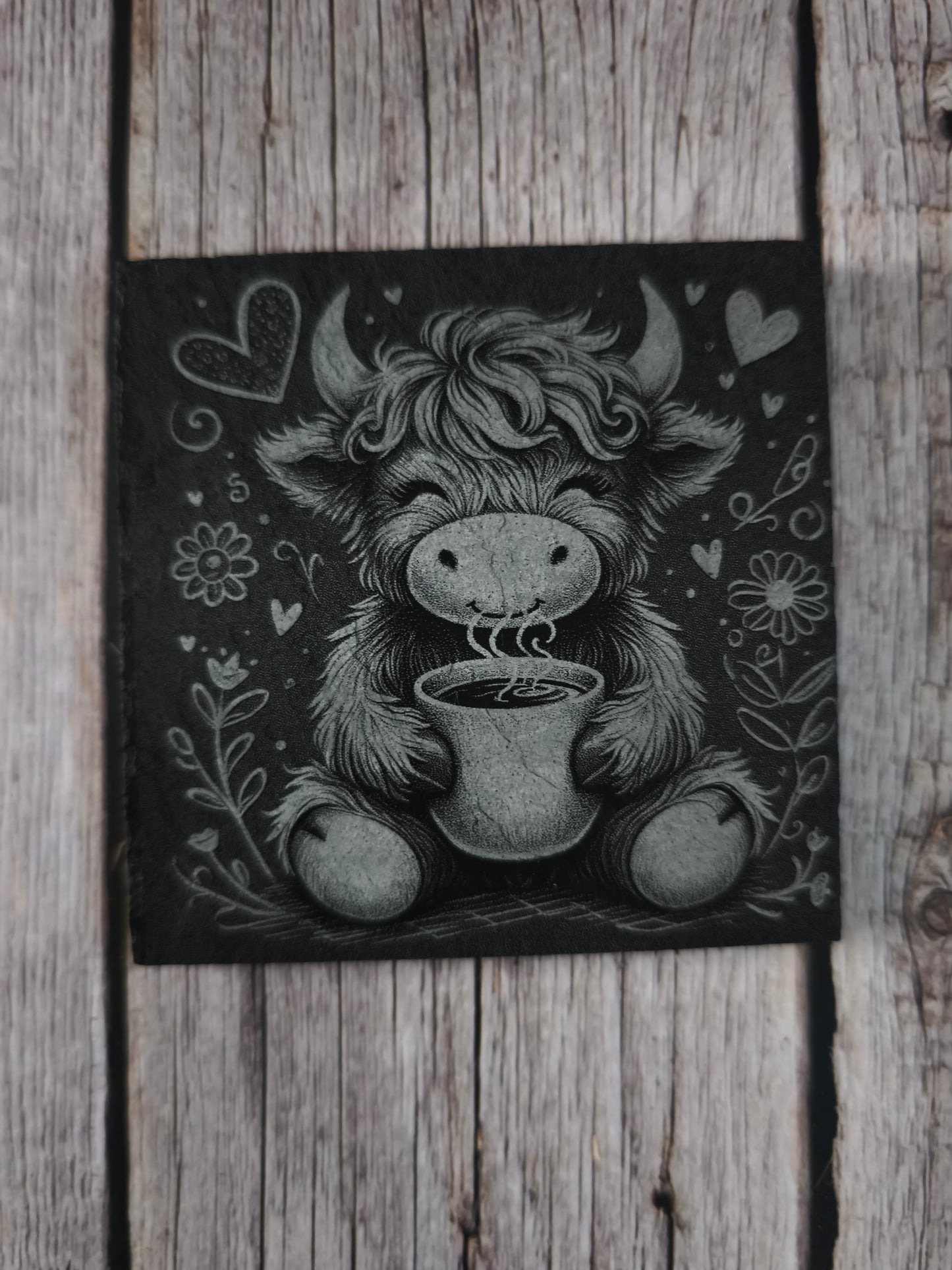 Untersetzer „Highland Coffee Love“ – gemütliche Momente für dein Zuhause