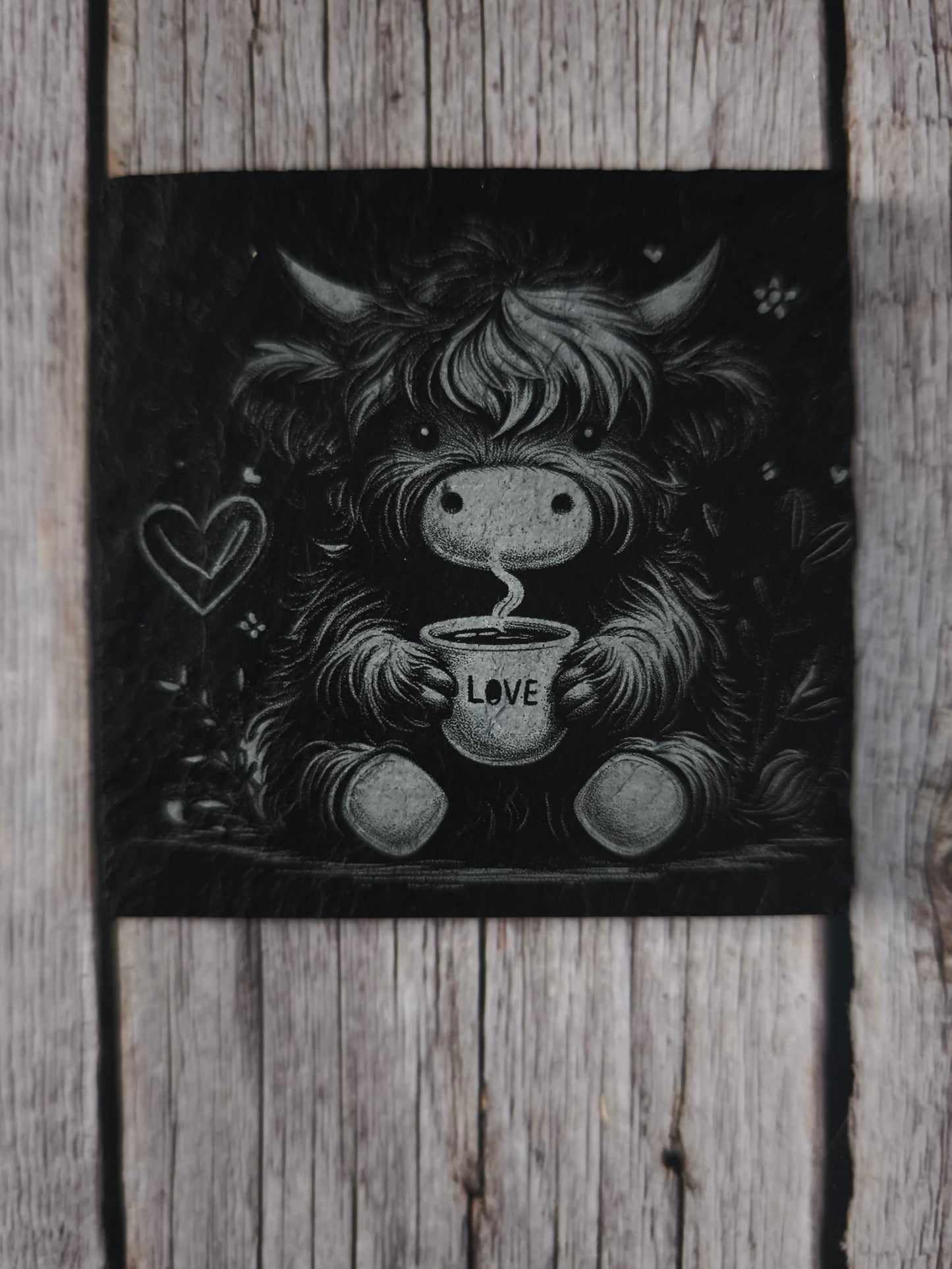 Untersetzer „Highland Coffee Love“ – gemütliche Momente für dein Zuhause
