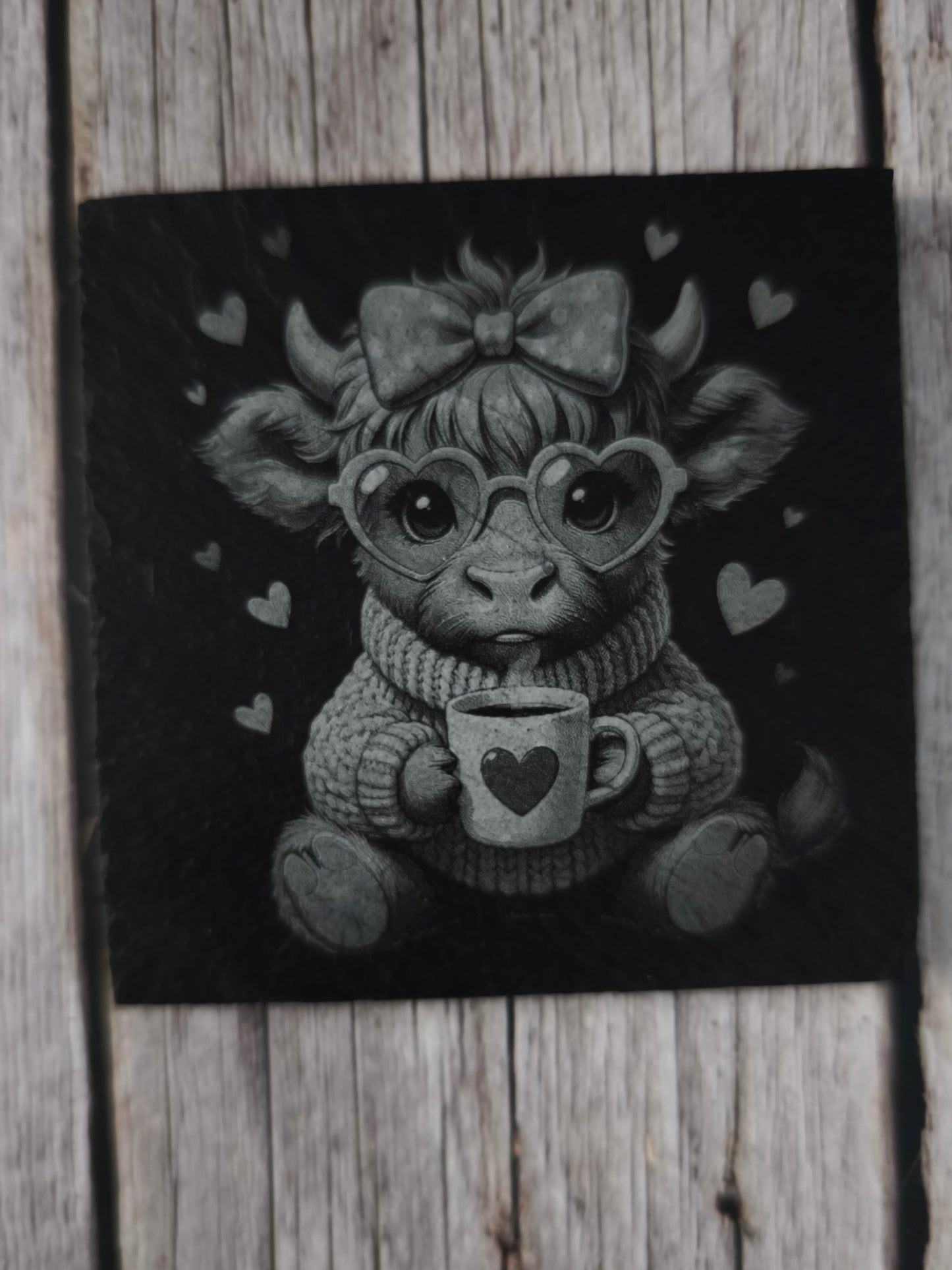 Untersetzer „Highland Coffee Love“ – gemütliche Momente für dein Zuhause