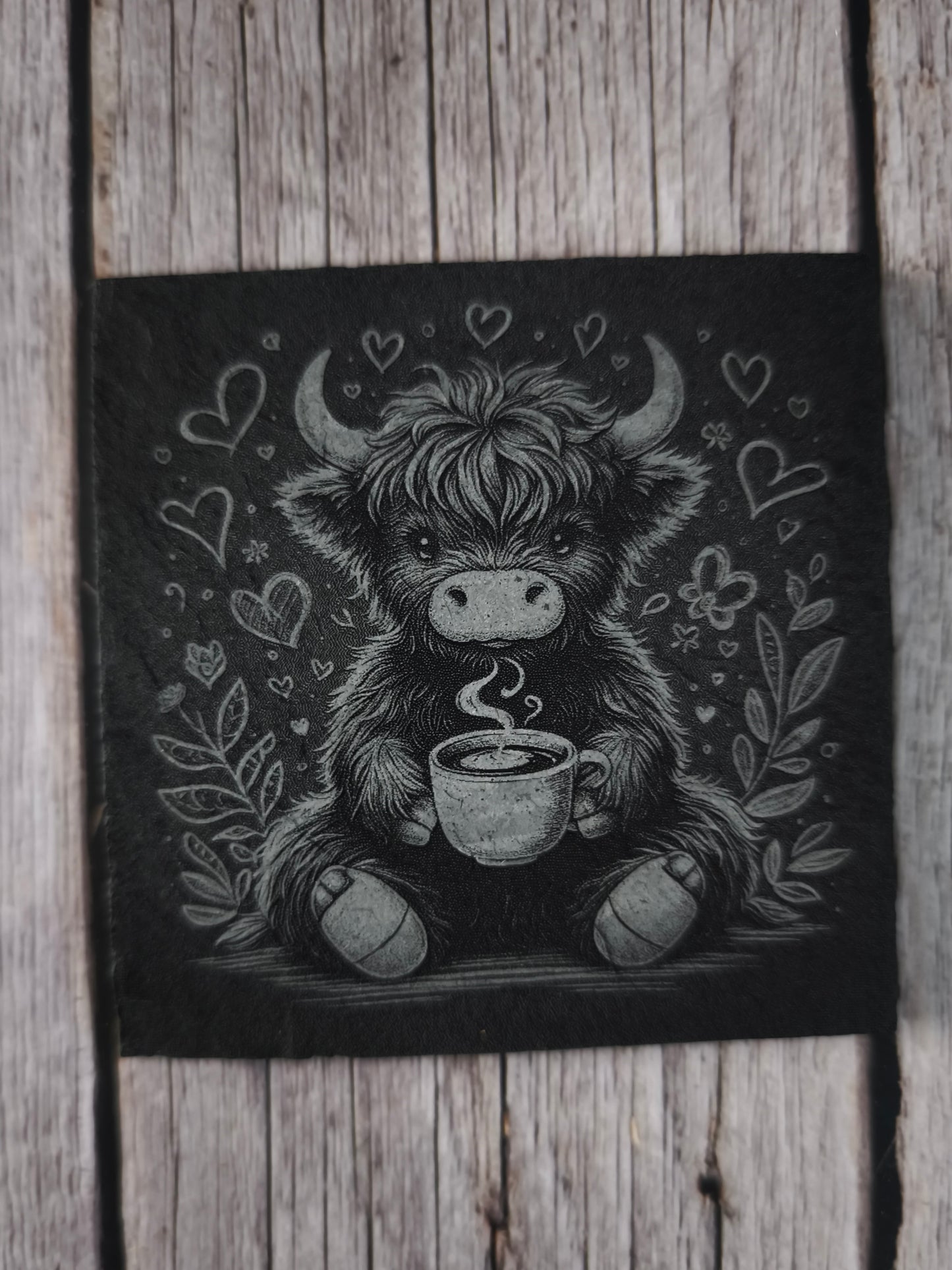 Untersetzer „Highland Coffee Love“ – gemütliche Momente für dein Zuhause