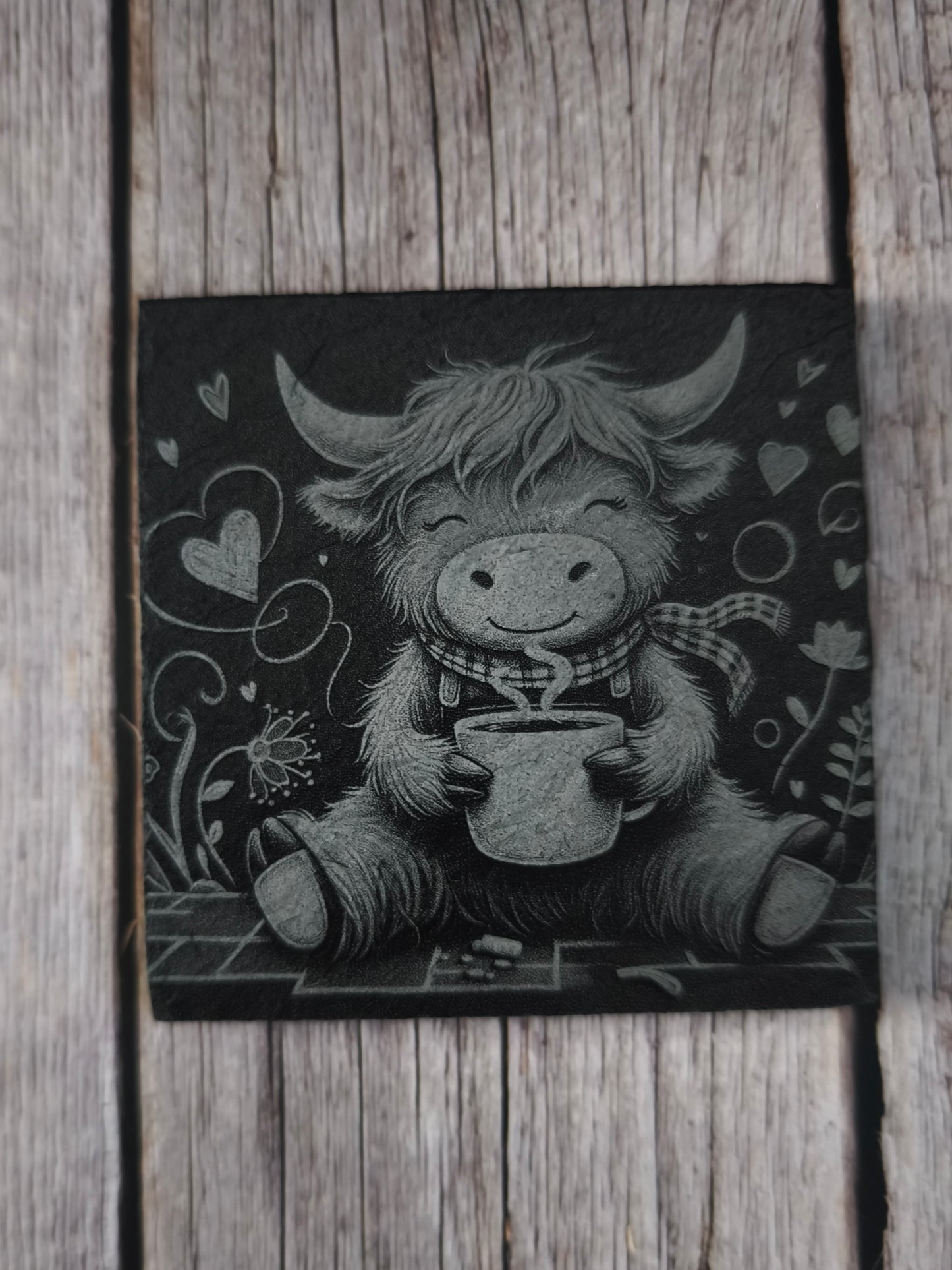 Untersetzer „Highland Coffee Love“ – gemütliche Momente für dein Zuhause