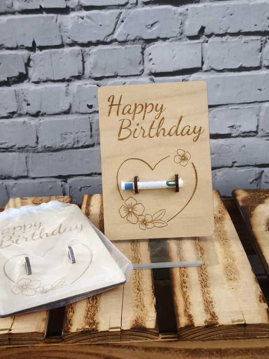 Holzkarte zum Geldverschenken – Kleiner Wunscherfüller