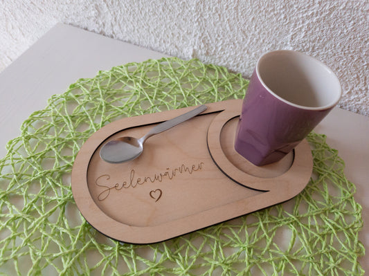 Handgefertigtes ovales Serviertablett für Kaffeetassen – Mit Liebe zum Detail
