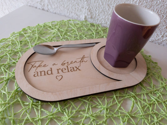 Handgefertigtes Serviertablett für deinen Kaffeegenuss
