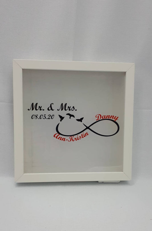 Rahmen LED beleuchtet mit Spruch Mr. & Mrs., individualisierbar