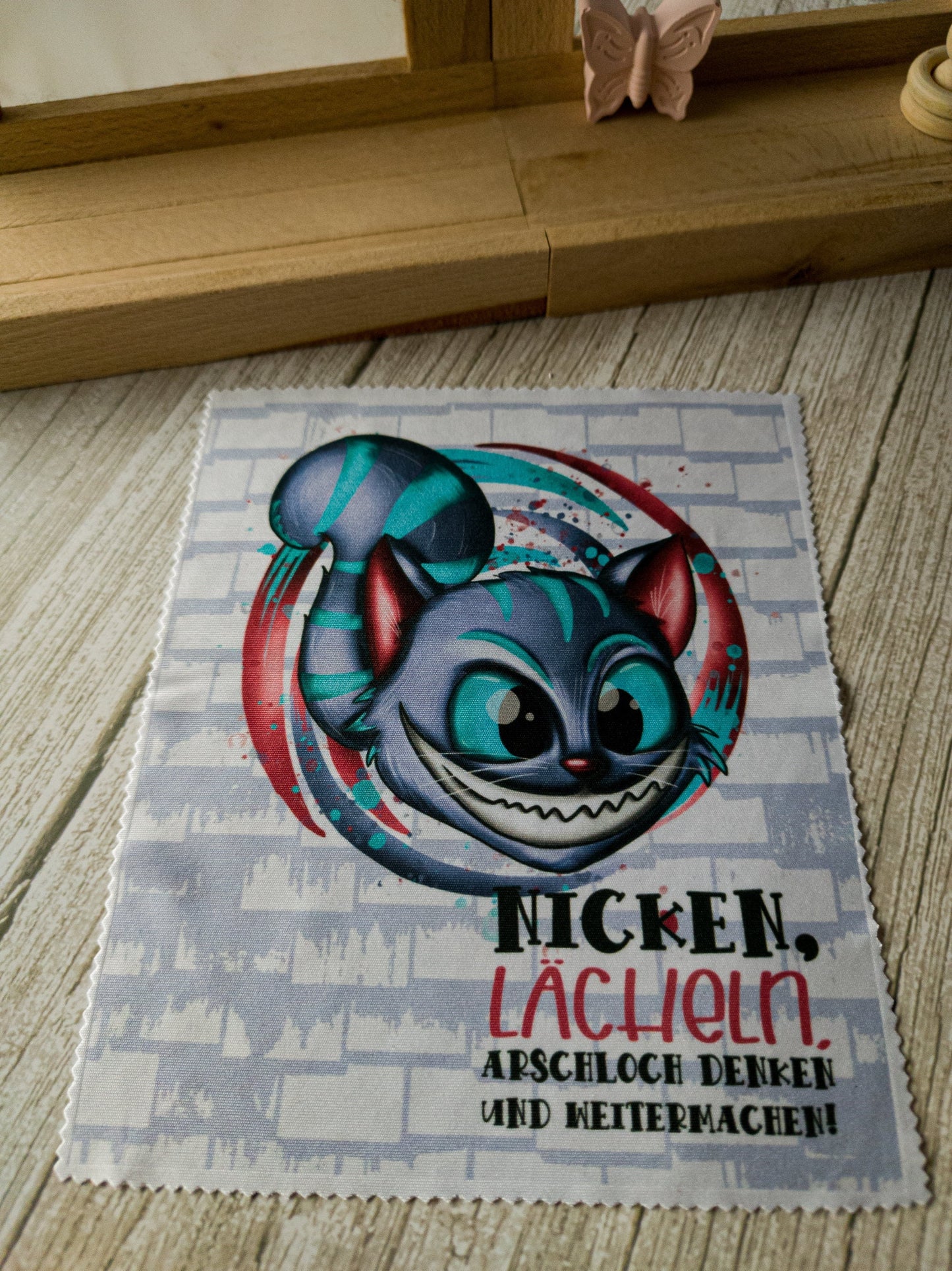 Geschenkidee: Sublimiertes Brillenputztuch mit frechem Motiv!